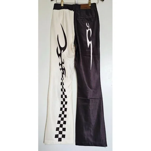 House of Sunny Total Tribal High Waist Light Flare Stretch Pant US 4 Chocolate - Picture 3 of 14
